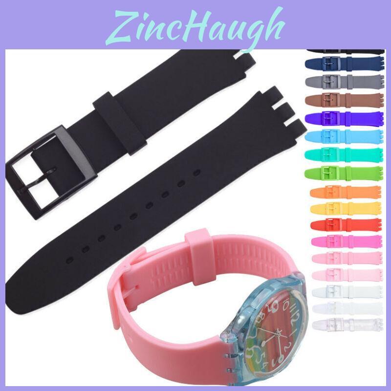 Vysoce kvalitní silikonový řemínek k hodinkám pro Swatch, k dispozici více barev 16mm 17mm 19mm 20mm