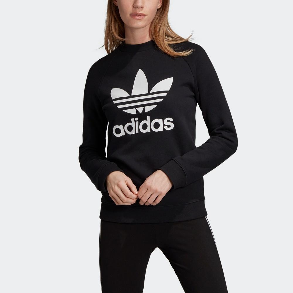 (WMNS) adidas originals Logo Sports Sweatshirt Black Women's DV2612