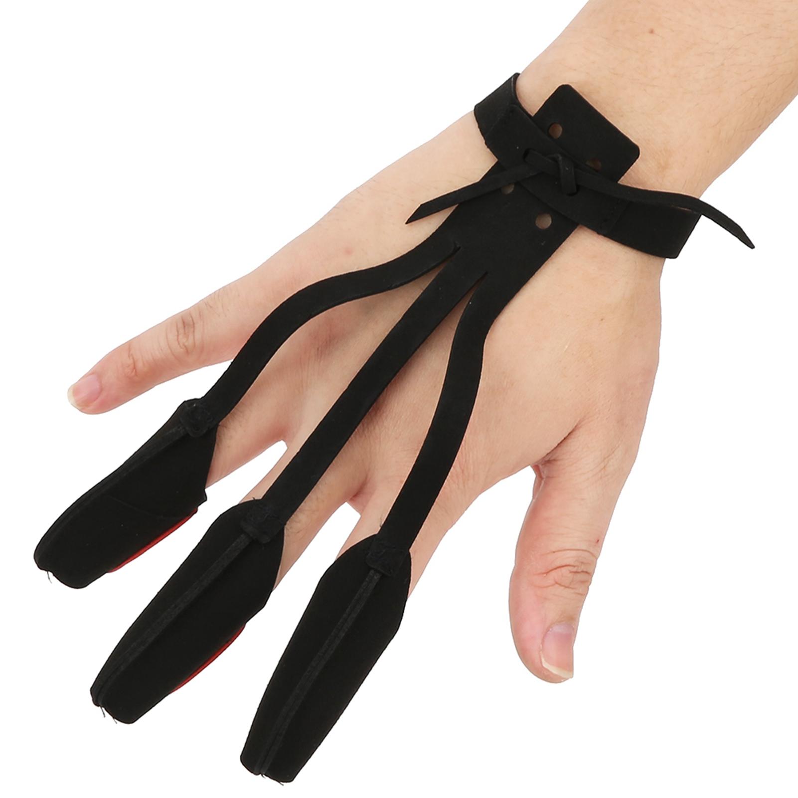 Boogschieten Recurve Boog Drie Vingers Handschoen Traditionele Boog Beschermende Uitrusting