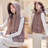 Down cotton vest vest vest new autumn and winter loose vest hooded jacket