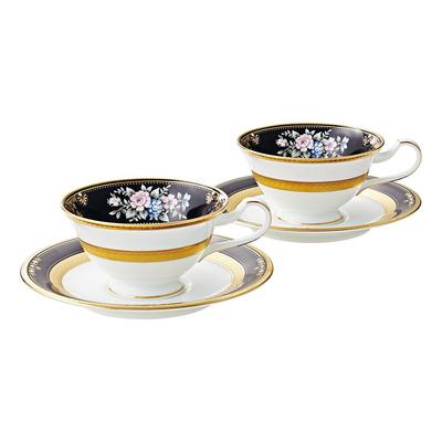 Noritake Kop og Underkop 220cc Evening Majesty 2 Benporcelæn & (Par Sæt) (Kaffe Te) P59587/4818-1