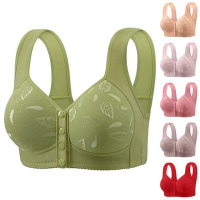 Women's Underwear Front Button Without Steel Ring Vest Underwear Lace Bra