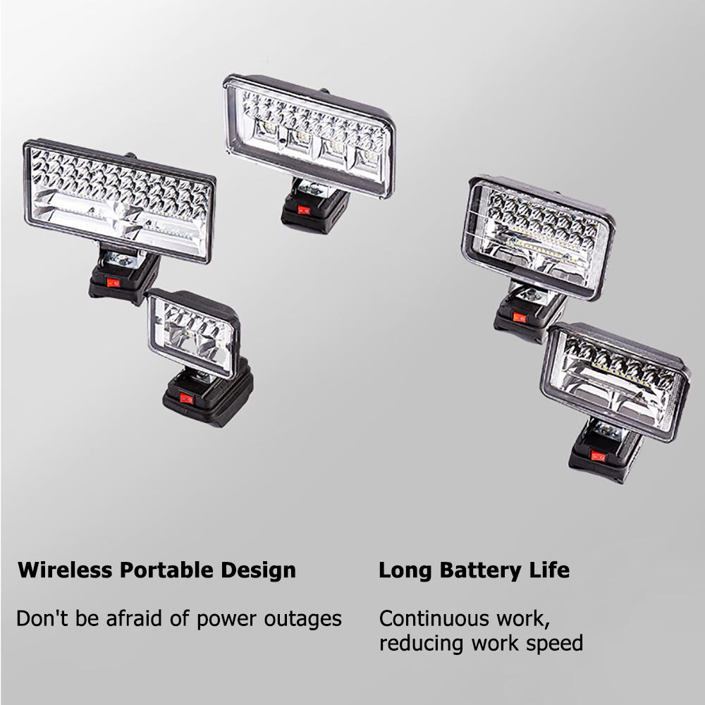 LED Light Portable Cordless Spotlights 18V Battery Outdoors Spotlight Work Fishing Handheld 4In No Flashlight Home Bedroom