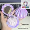 Shells Folding Comb Airbag Hair Brush With Mirror Anti-static Comb Multifunctional Practical Plastic Hair Brushes & Combs