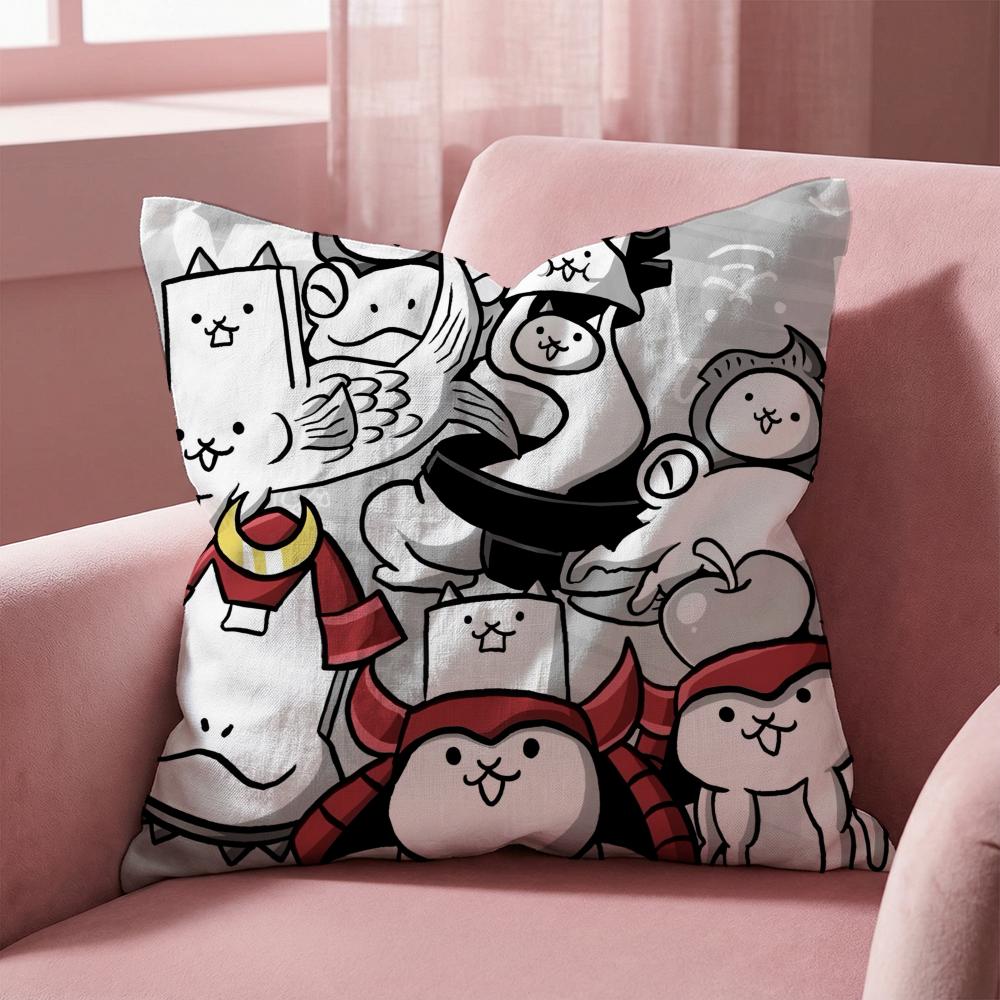 The B-Battle Cats Cushion Cover Multi-Scene Pillow Cover for Home & Car - Reversible, Soft & Durable for Daily Use