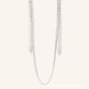 French Chic Tassel Bead Chain Wrap Necklace - Silver