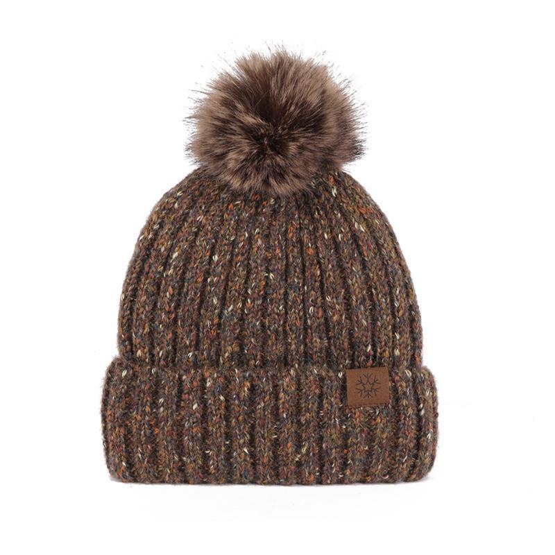 

New Winter Style Thickened and Warm Versatile Wool Ball Knitted Hat Scarf Glove Set Trendy and Versatile