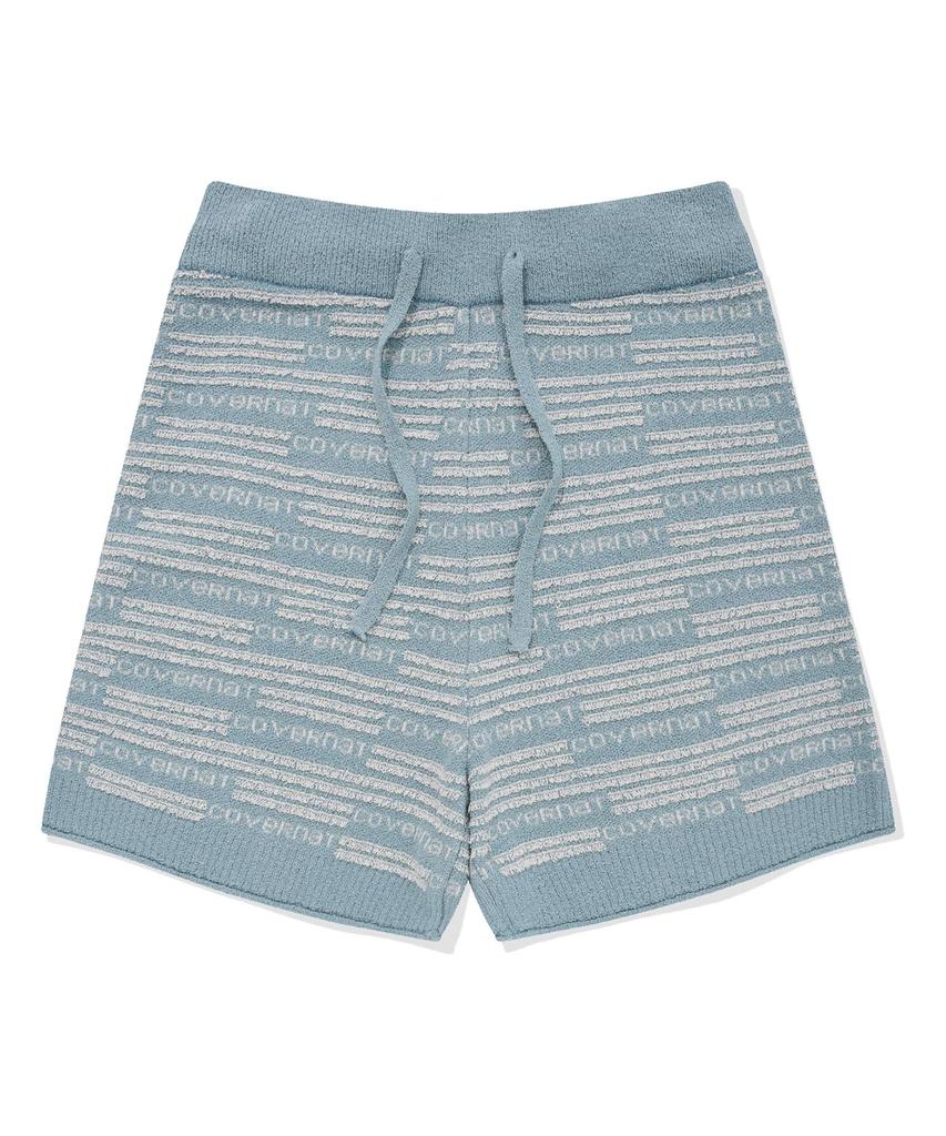 COVERNAT WOMAN Boucle Knit Shorts Blue