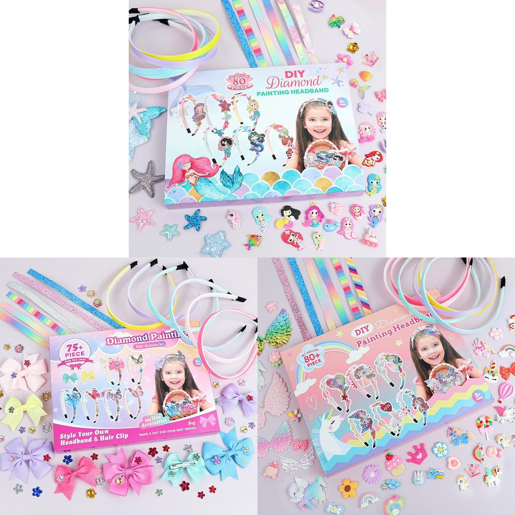 Childrens Diy Butterfly Hairband Kit With Rhinestones For Creative Gift