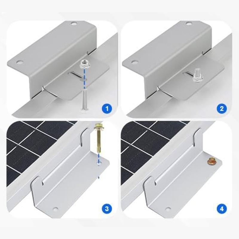 8pack Maintenance Proof Solars Mounting Brackets for Solars Panel on Roof or Wall Installations
