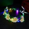 LED Flower Wreath Headband Light Up Peony Flower Crown Hairband Shining Headwear For Wedding Party Beach Hair Accessories