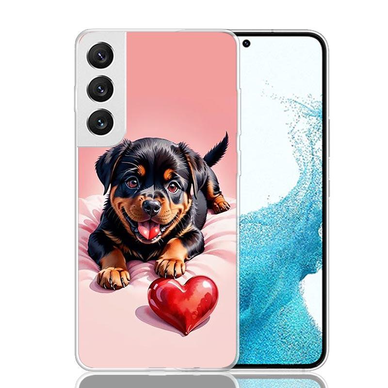 Lovely Puppy Heart Dogs Phone Case For Samsung Galaxy S26 S25 Edge S24 S23 FE S22 Ultra S21 Plus S20 + Fundas Cover Coque Galaxy