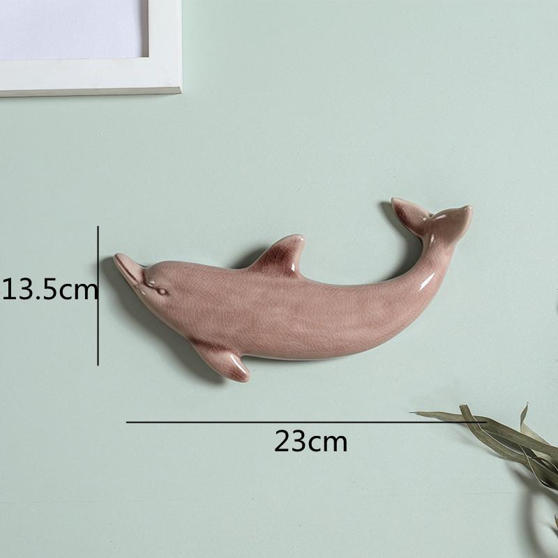 Wall Decoration Ceramic Suspension Dolphin Fish Color Ocean Background Wall Children's Room Decoration Accessories Baby Nursery