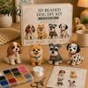Mini Dog Collectible Set Tiny 3D Beaded Animal DIY Kit with Instructions Easy Beading Office Decoration Crafts 4 Cute Designs Themed Beadwork