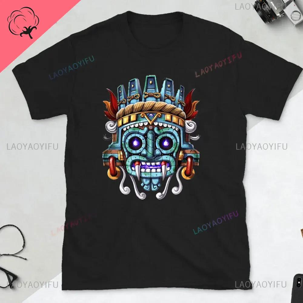 Tlaloc Quetzalcoatl Aztéčtí Bohové Starověcí Bohové Mexické Tričko Pánské Aztécké Tričko Aztécký Potisk Trička z Mexika Mexické Oblečení Muži