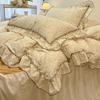 Romantic Lace Floral Cotton Bedding Set - Exquisite French-Korean Style