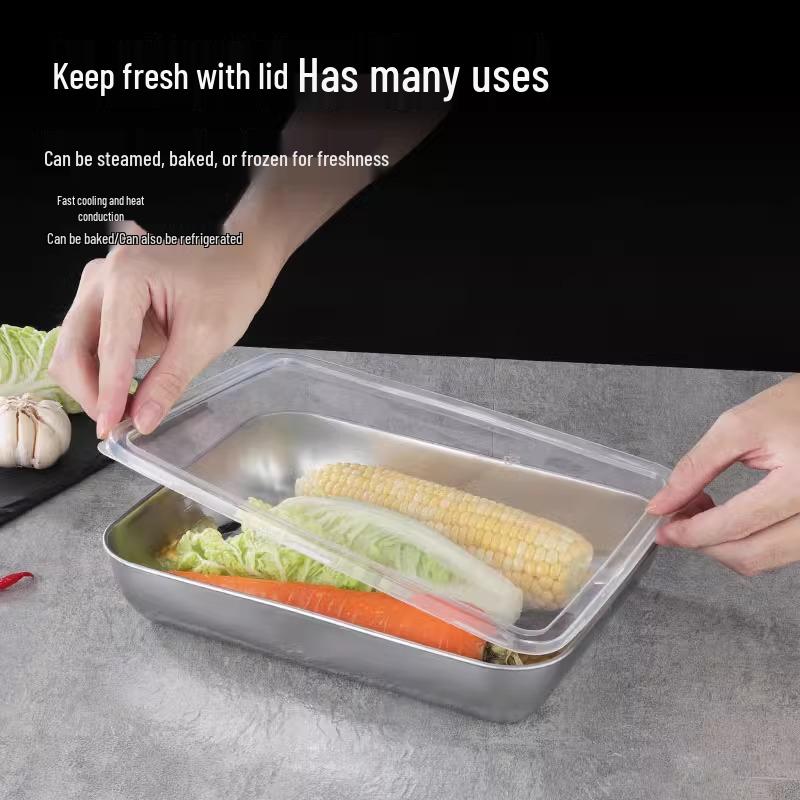 Stainless Steel Square Food Storage Container with Lid