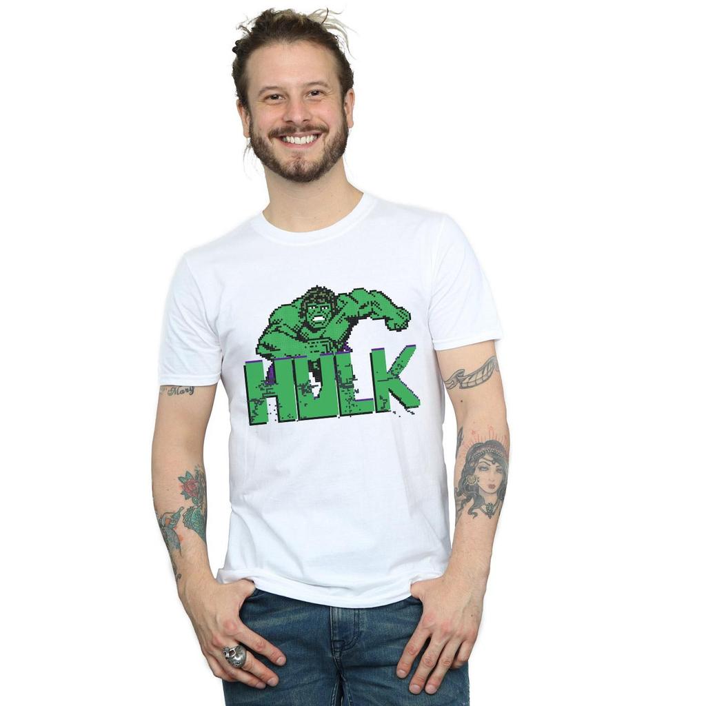 Marvel Mens Hulk Pixelated T-Shirt