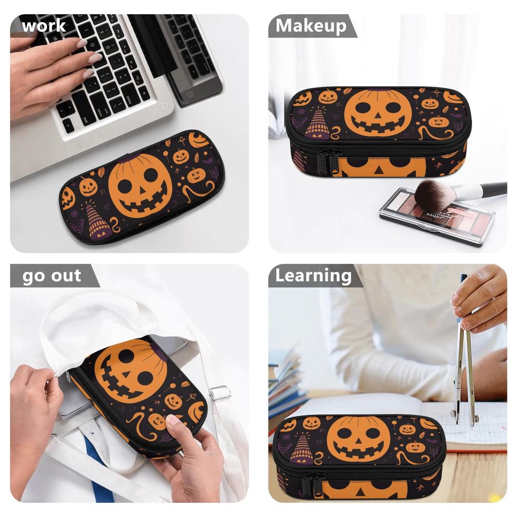 Pencil Bag High Capacity Easy Open Zipper 300D Polyester with Mesh Storage Layer Removable Divider and Pen Holders for Boys Girls