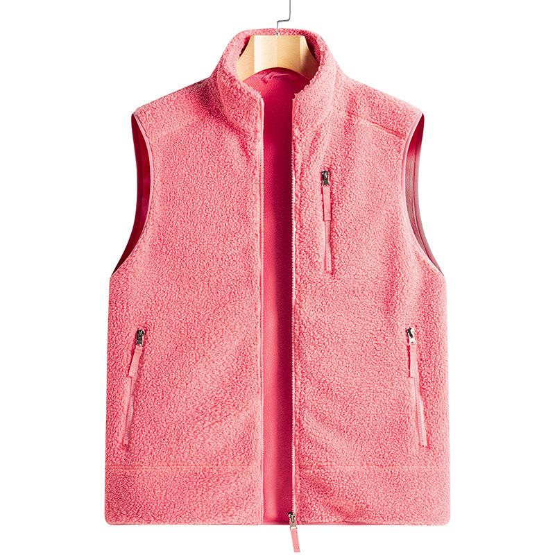Teddy Samt Weste, Fleecejacke, Vielseitiger Damenmantel für Frühling, Herbst und Winter, Stehkragen Weste