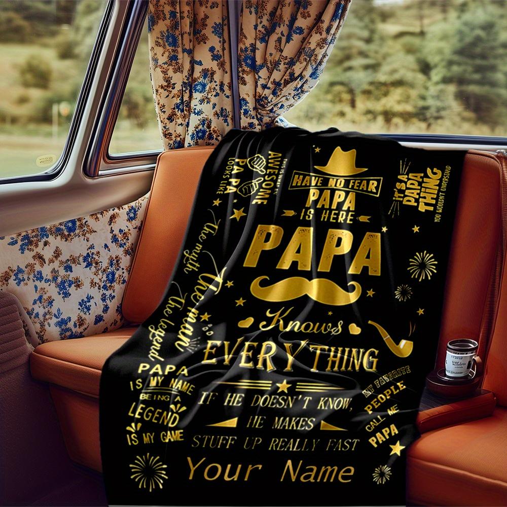 Papa Knows Everything Blanket Personalized Name Soft Comfortable Stylish Blanket Car Blanket Perfect For Travel Camping Outdoor Home Suitable For All