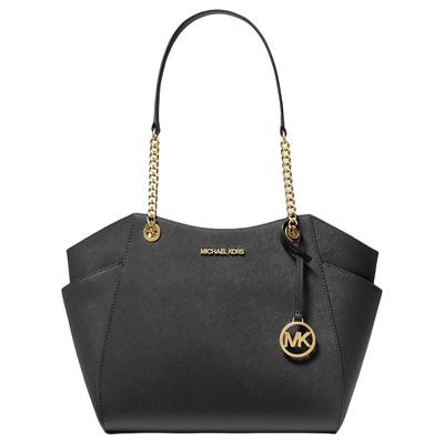 MK Jet Set Travel Borsa Tote Versatile Grande Capacità con Catena e Logo per Donna Nera 35T5GTVT3L-BLACK