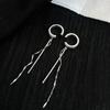 Classic Zircon Tassel Ear Bone Clip Sparkling C-Shaped Non Perforated Rhinestone Fashionable Design Earrings Women Party Jewelry