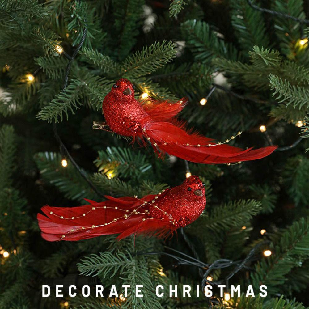 Colorful Foam Christmas Birds Ornament Birds Simulated Christmas Tree Decoration Handmade Artificial Bird Pendant Christmas
