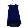 ADEAM Excellent Condition 42388 Chiffon Pleated Sleeveless Tunic Dress S Navy X blackUsed