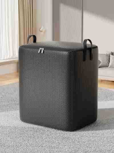 

Тканый мешок для хранения на молнии для хранения одеял, одежды, игрушек, книг и других вещей XL чёрный