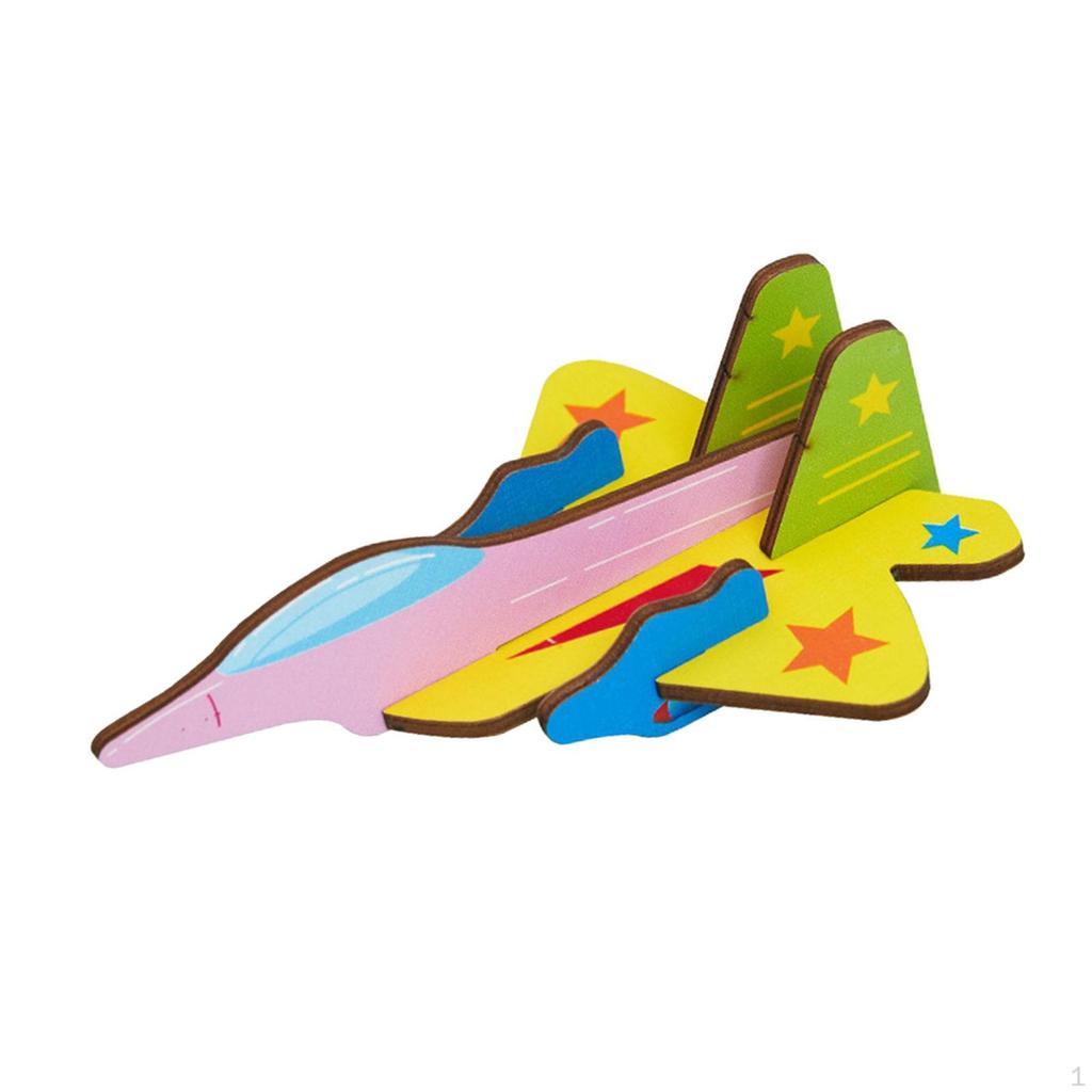 3D Cartoon Wooden Insert Puzzle DIY Toy Model for Toddler Girls Boys Children Birthday Gifts