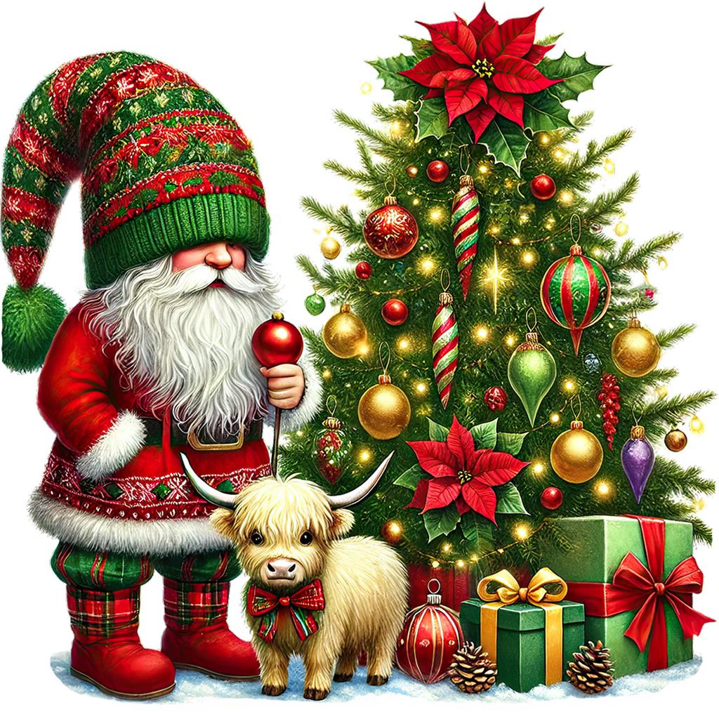 Christmas DIY 5D Round Drill Diamond Art Kits for Adults/Beginners Gift Idea Home Wall Decor Diamond Painting Gem Art 40*40cm