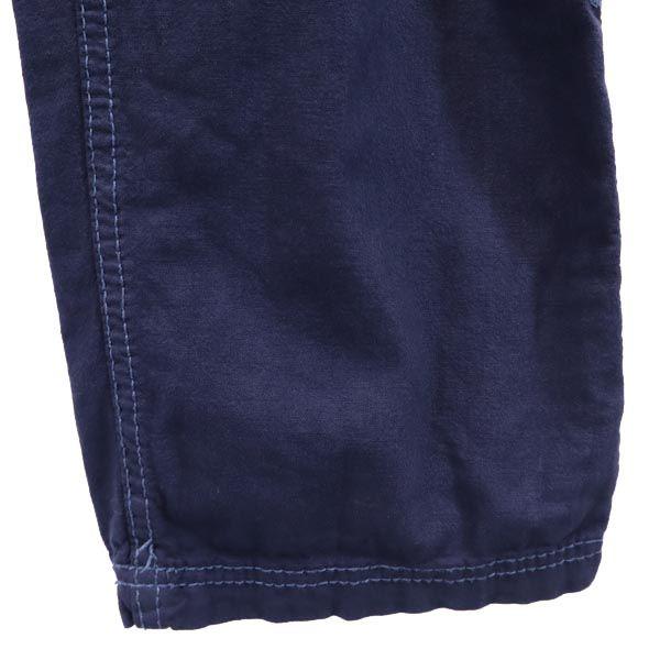 Papaya Cotton Linen Blend Pants 16 Navy Roll-up Hem Women Used