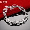 925 Sterling Silver Geometric Charm Bracelet Wedding Jewelry