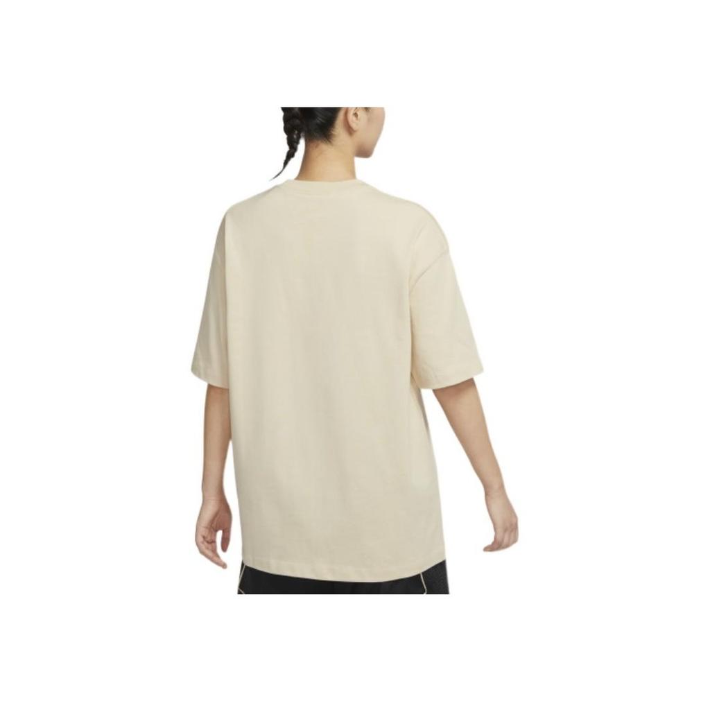 Jordan Solid Color Crew Neck Logo Patch Short Sleeve T-Shirt Women Tops Beach-Yellow DD7058-234