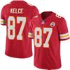 Pánský fotbalový dres NFL Kansas City Chiefs Mahomes 15 Kelce 87 Vyšívaný Červený Bílý Žlutý Krátký Rukáv Sportovní Oblečení