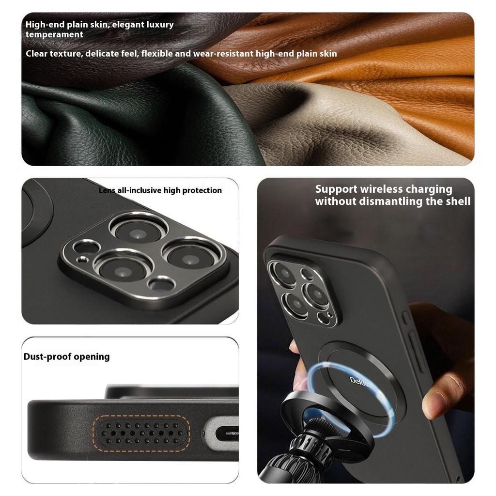 DEKKER For iPhone 16 Pro Case Compatible with MagSafe PU+TPU Phone Back Cover