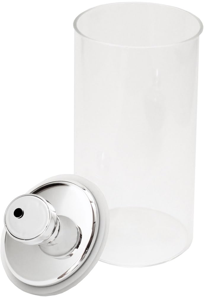 Fujisho Felio Glass Storage with Air Slim and No Color F9490 Canister, 980cc, Reducer, Design, One-Touch Operation, Airtight, Anti-Oxidation,