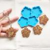 Flower Shaped Silicone Resin Mold 4 Cavity Door Hand Palms Shape Jewelry Pendant Epoxy Mold Necklace Decors Gift