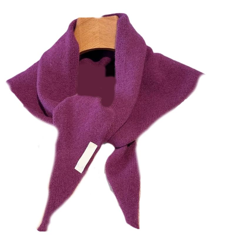Wool Knit Triangle Scarf For Women Delivering Warmth And Wind Protective In Winter For Commuting