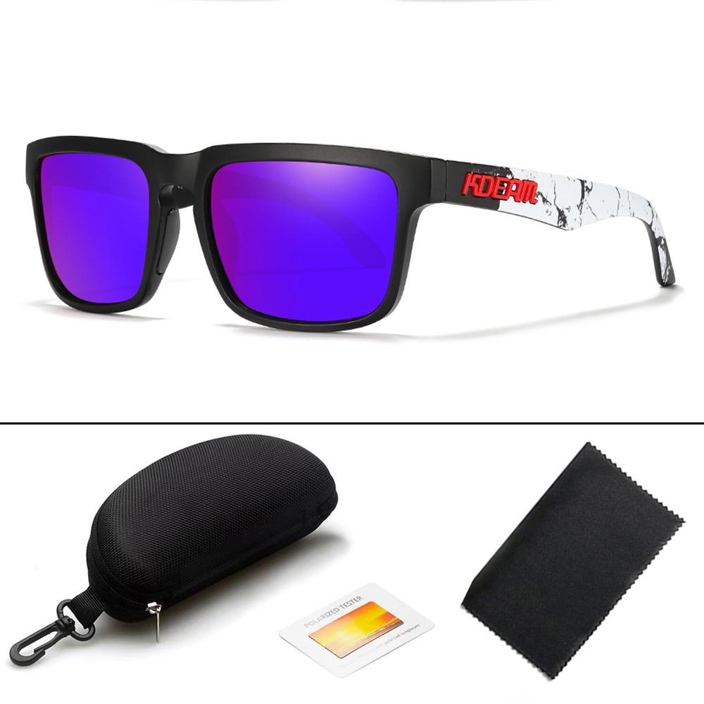 KDEAM Unisex Square Polarized Sunglasses Outdoor Retro Style Lightweight Comfortable Fashion Women Sun Glasses With Hard Case