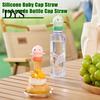 Household Water Bottle Accessory Dinosaur Straw Anti Choking Baby Kids Universal Cap with Conversion Car-friendly Head BPA-Free Silicone Shape Mineral