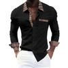 Chic long-sleeve shirt with plaid trim, versatile for daily and smart casual looks.