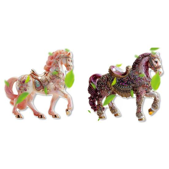 1/2/3/4/5/6/7/8/10/12/15/20/25 Pcs Horse Ornaments For Christmas Tree Metallic Rhinestones Horse