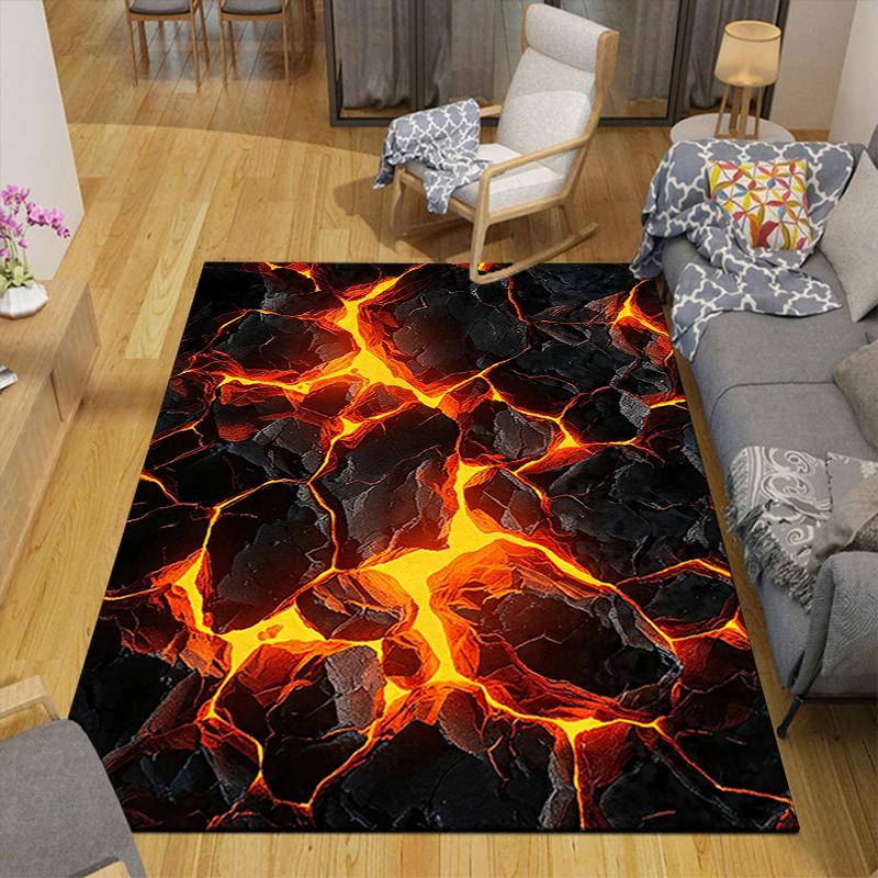 1Pc Lava Flow Texture Rug, Office Carpet Indoor Outdoor Doormat, Non-Slip Soft, Living Room, Christmas Halloween Gift. M928668