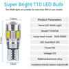 T10 W5W LED LED Auto Deckenleuchte (Auto LED Licht Licht) Geeignet für Kennzeichenleuchten, Seitenleuchten, Positionsleuchten und Deckenleuchten (4 Stück).
