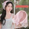 Comfortable Breathable Fabric Lace Bandana Headscarf for Women French Integrated Headwrap Pastoral Hair Decoration