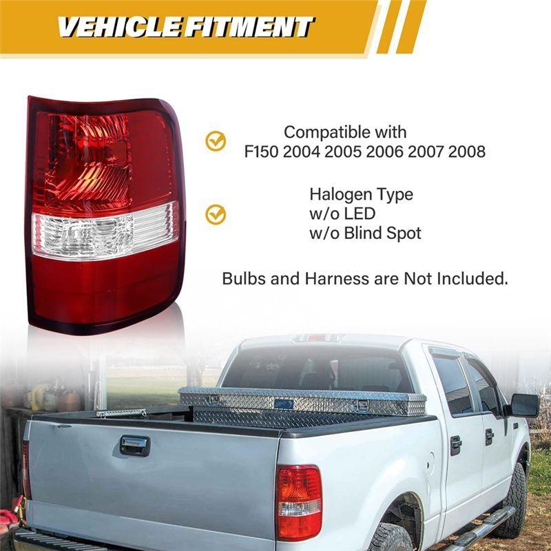 Precise For Ford F-150 2004-2008 F150 Tail Light Assembly Brake Rear Light Replacement 5L3Z-13405-CA, Without Bulb Parts , Right