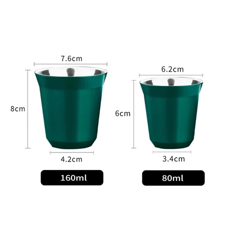 Tazza da Espresso in Acciaio Inossidabile a Doppia Parete Isolata, Tazza da Caffè per Capsule, Tazza Demitasse in Metallo per Casa Interno o Esterno