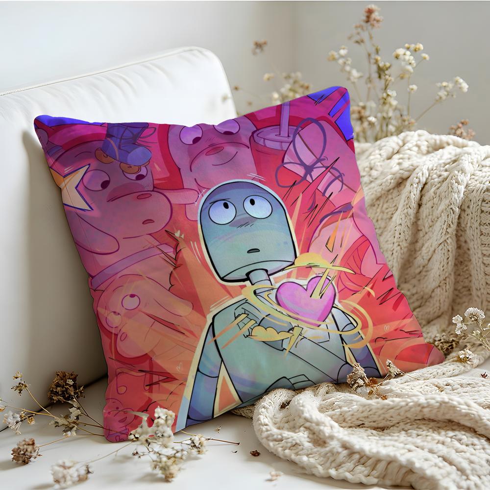 Cushion Cover Linen SkinFriendly Soft Decorative Case for Sofa Home Decor Healing RRobot Dreams Anime Pillow cover
